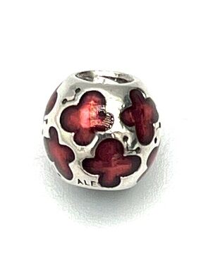 Pandora Sterling Silver Purple Enamel Butterfly Bead Charm Retired